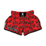 Cartoon Balearic Donkey Pattern Print Muay Thai Boxing Shorts