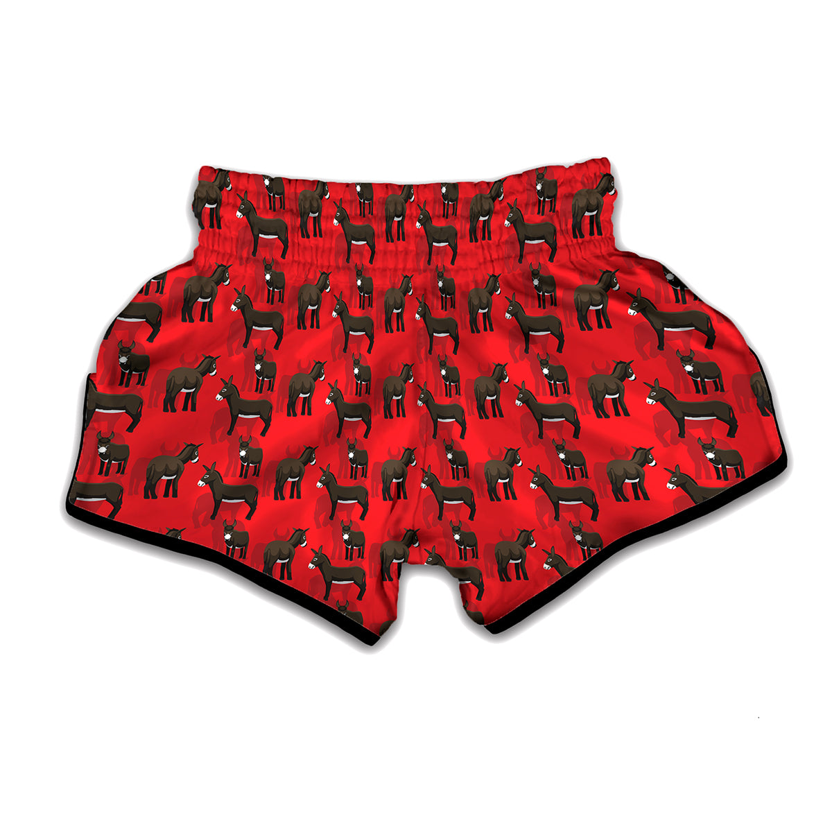 Cartoon Balearic Donkey Pattern Print Muay Thai Boxing Shorts