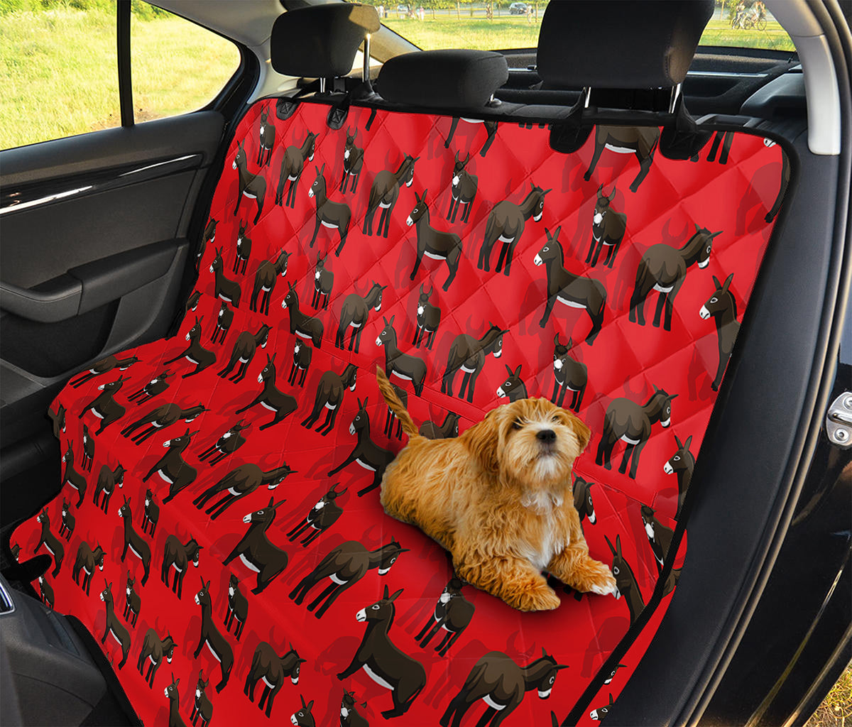 Cartoon Balearic Donkey Pattern Print Pet Car Back Seat Cover