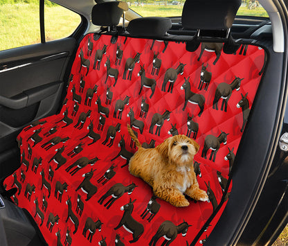 Cartoon Balearic Donkey Pattern Print Pet Car Back Seat Cover