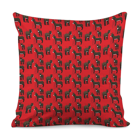 Cartoon Balearic Donkey Pattern Print Pillow Cover