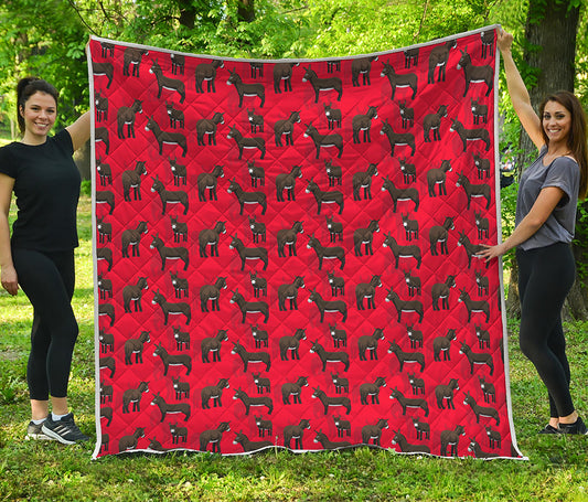 Cartoon Balearic Donkey Pattern Print Quilt