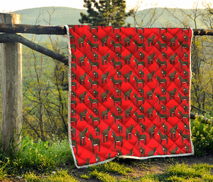 Cartoon Balearic Donkey Pattern Print Quilt