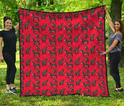 Cartoon Balearic Donkey Pattern Print Quilt