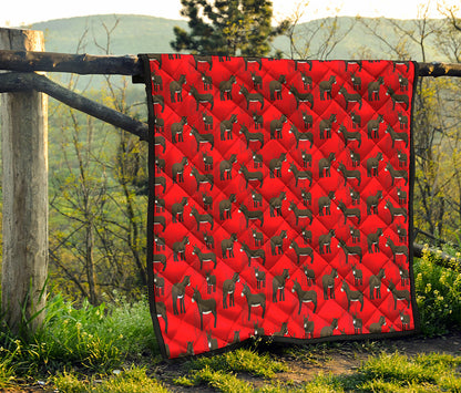 Cartoon Balearic Donkey Pattern Print Quilt