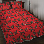 Cartoon Balearic Donkey Pattern Print Quilt Bed Set