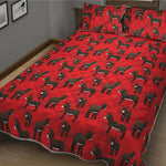 Cartoon Balearic Donkey Pattern Print Quilt Bed Set