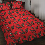 Cartoon Balearic Donkey Pattern Print Quilt Bed Set