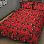 Cartoon Balearic Donkey Pattern Print Quilt Bed Set