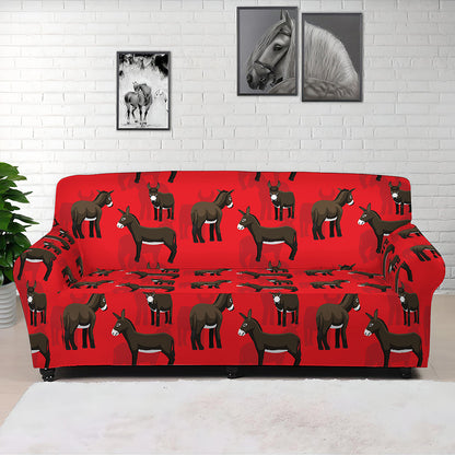 Cartoon Balearic Donkey Pattern Print Sofa Cover