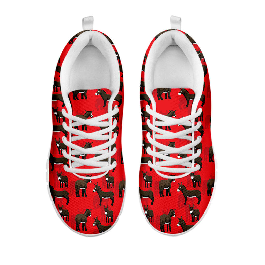 Cartoon Balearic Donkey Pattern Print White Sneakers