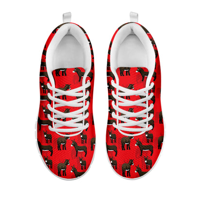Cartoon Balearic Donkey Pattern Print White Sneakers
