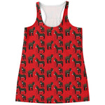 Cartoon Balearic Donkey Pattern Print Women's Racerback Tank Top