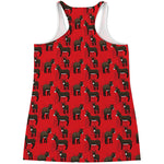 Cartoon Balearic Donkey Pattern Print Women's Racerback Tank Top
