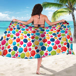 Cartoon Balloon Pattern Print Beach Sarong Wrap