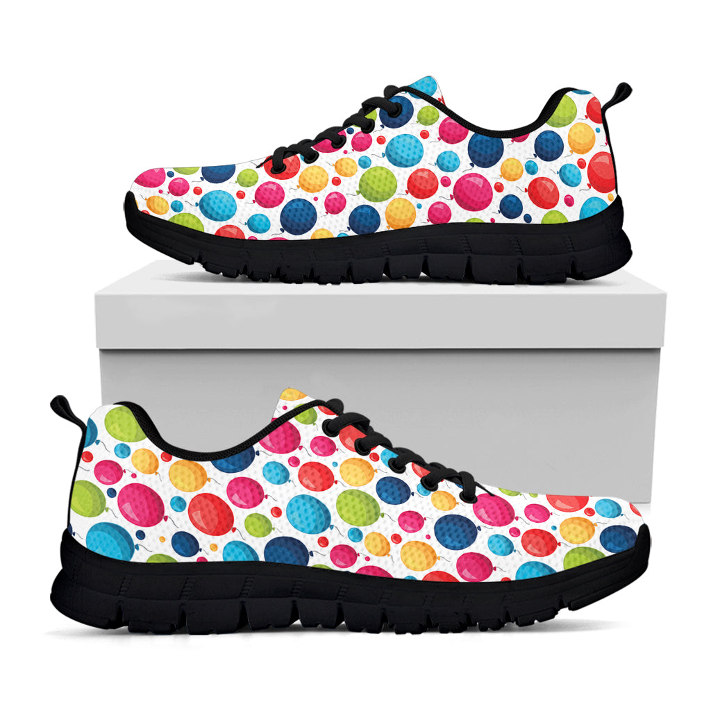 Cartoon Balloon Pattern Print Black Sneakers