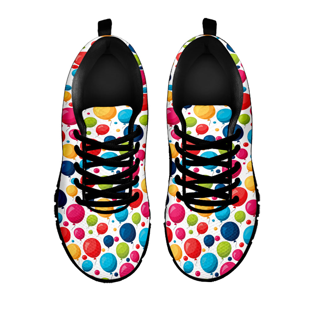 Cartoon Balloon Pattern Print Black Sneakers