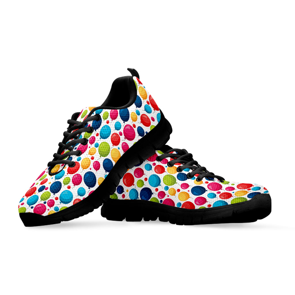 Cartoon Balloon Pattern Print Black Sneakers