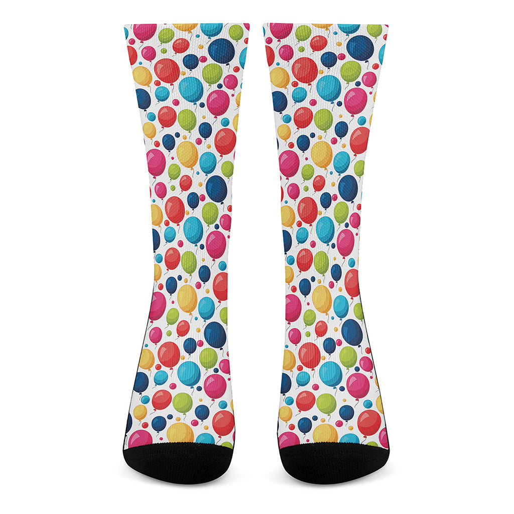 Cartoon Balloon Pattern Print Crew Socks