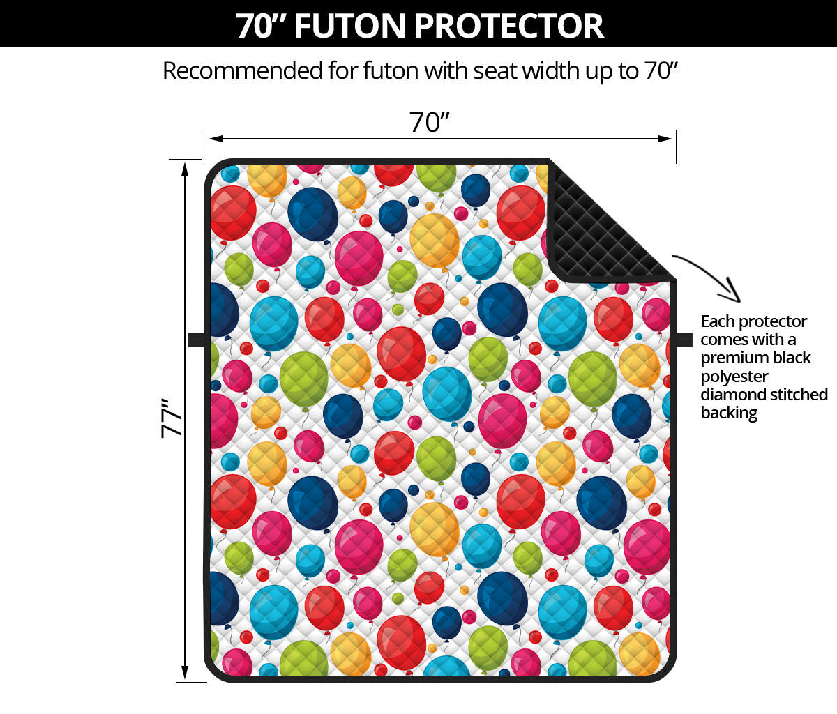 Cartoon Balloon Pattern Print Futon Protector