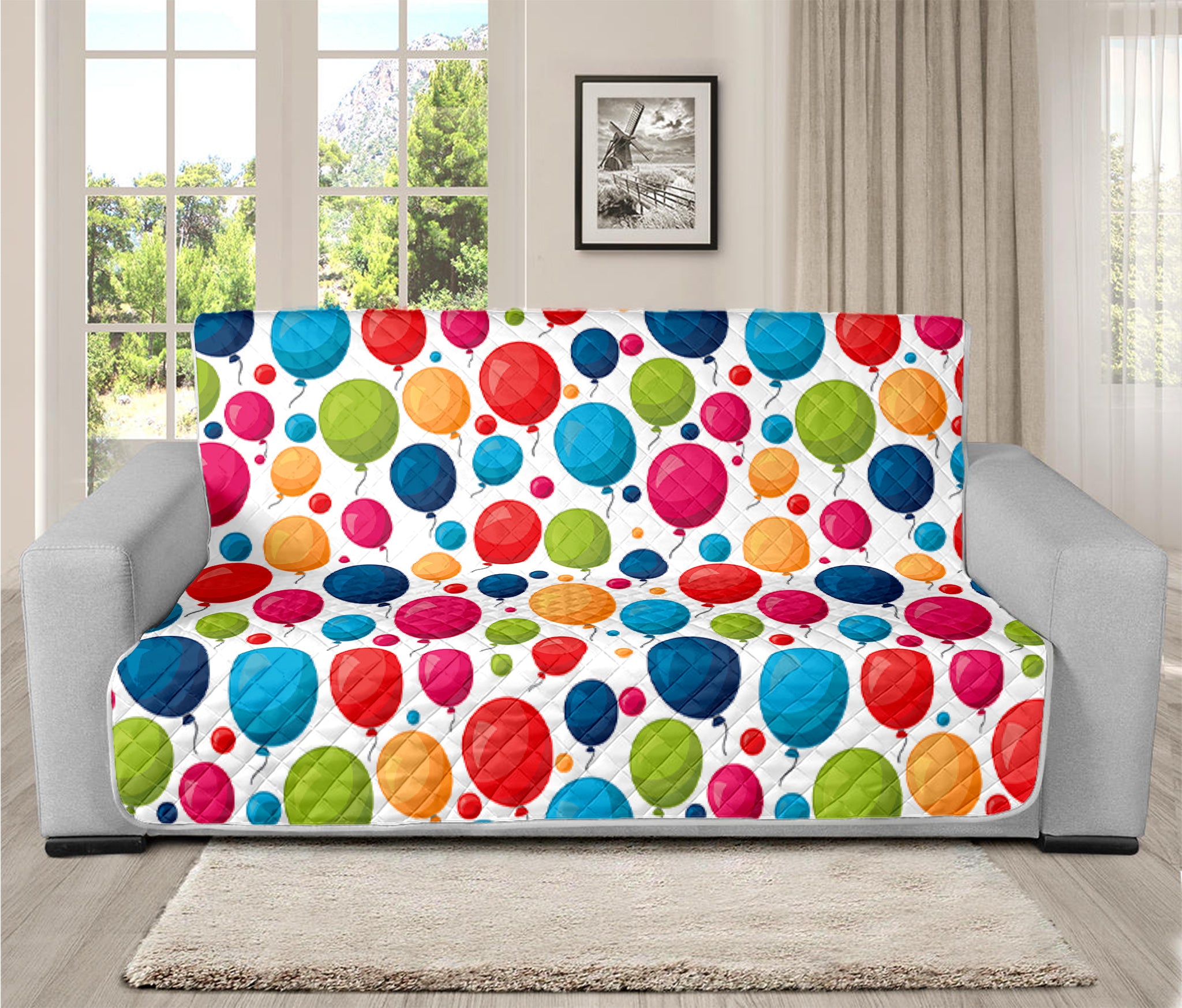 Cartoon Balloon Pattern Print Futon Protector