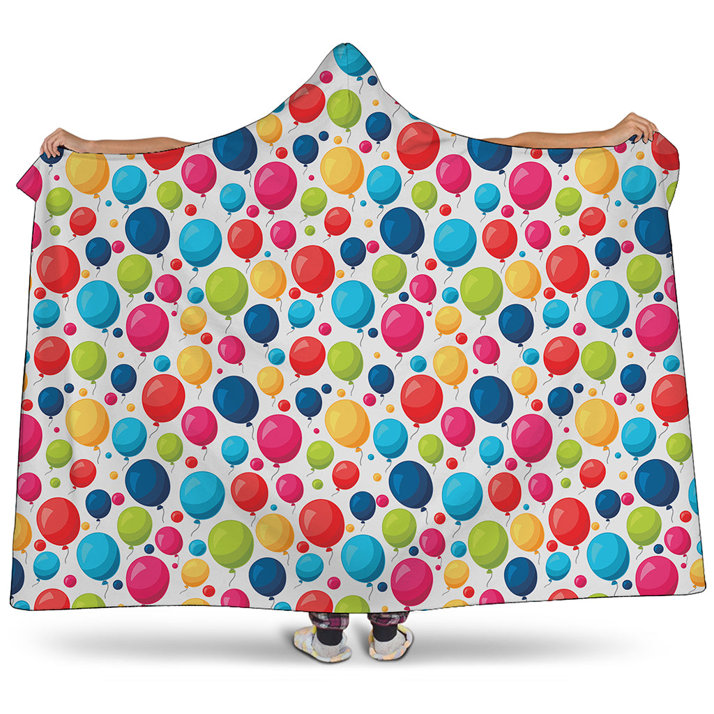 Cartoon Balloon Pattern Print Hooded Blanket