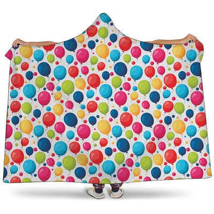 Cartoon Balloon Pattern Print Hooded Blanket