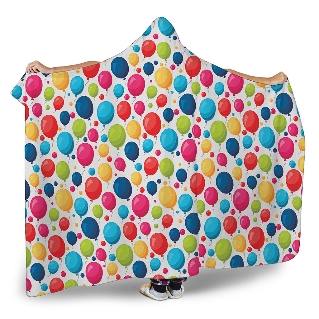 Cartoon Balloon Pattern Print Hooded Blanket