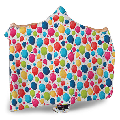 Cartoon Balloon Pattern Print Hooded Blanket