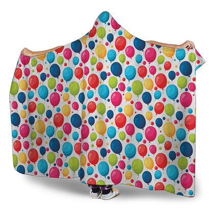 Cartoon Balloon Pattern Print Hooded Blanket