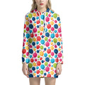 Cartoon Balloon Pattern Print Pullover Hoodie Dress