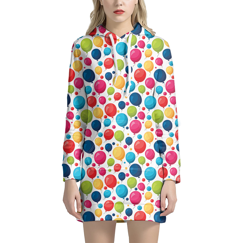 Cartoon Balloon Pattern Print Hoodie Dress
