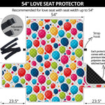 Cartoon Balloon Pattern Print Loveseat Protector