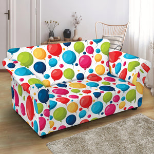 Cartoon Balloon Pattern Print Loveseat Slipcover