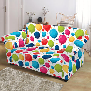 Cartoon Balloon Pattern Print Loveseat Slipcover