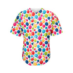 Cartoon Balloon Pattern Print Men's Baseball Jersey