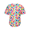 Cartoon Balloon Pattern Print Men's Baseball Jersey