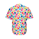 Cartoon Balloon Pattern Print Men's Baseball Jersey