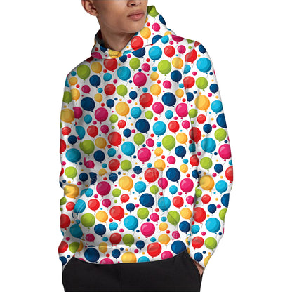 Cartoon Balloon Pattern Print Pullover Hoodie