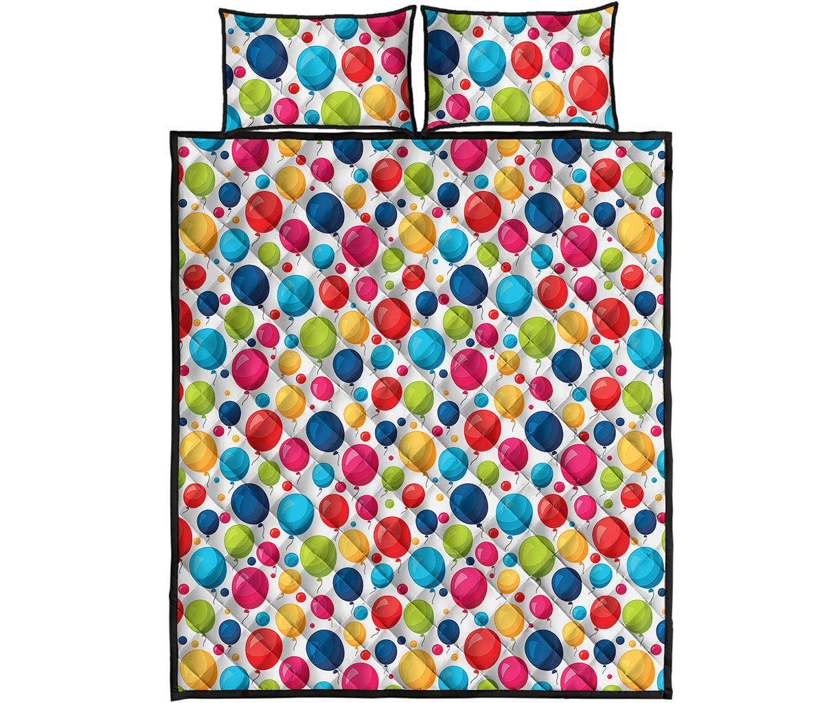 Cartoon Balloon Pattern Print Quilt Bed Set