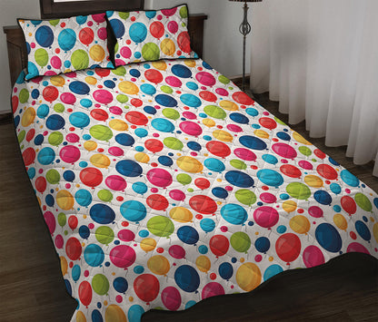 Cartoon Balloon Pattern Print Quilt Bed Set