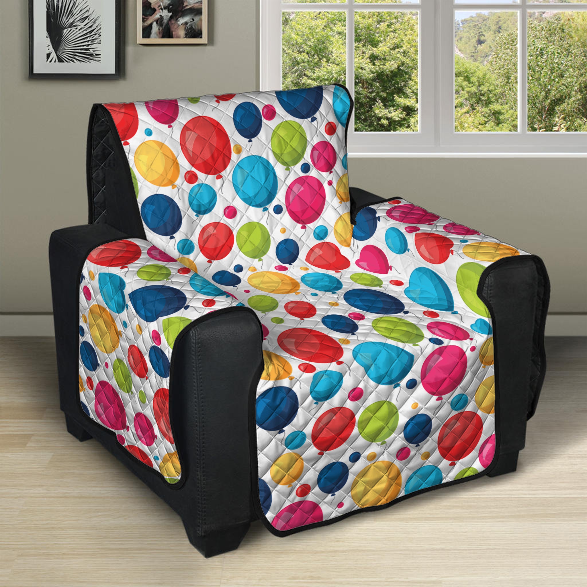 Cartoon Balloon Pattern Print Recliner Protector