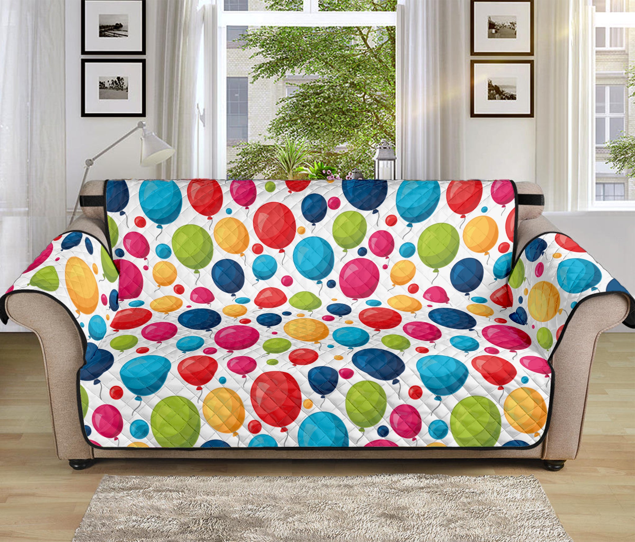 Cartoon Balloon Pattern Print Sofa Protector