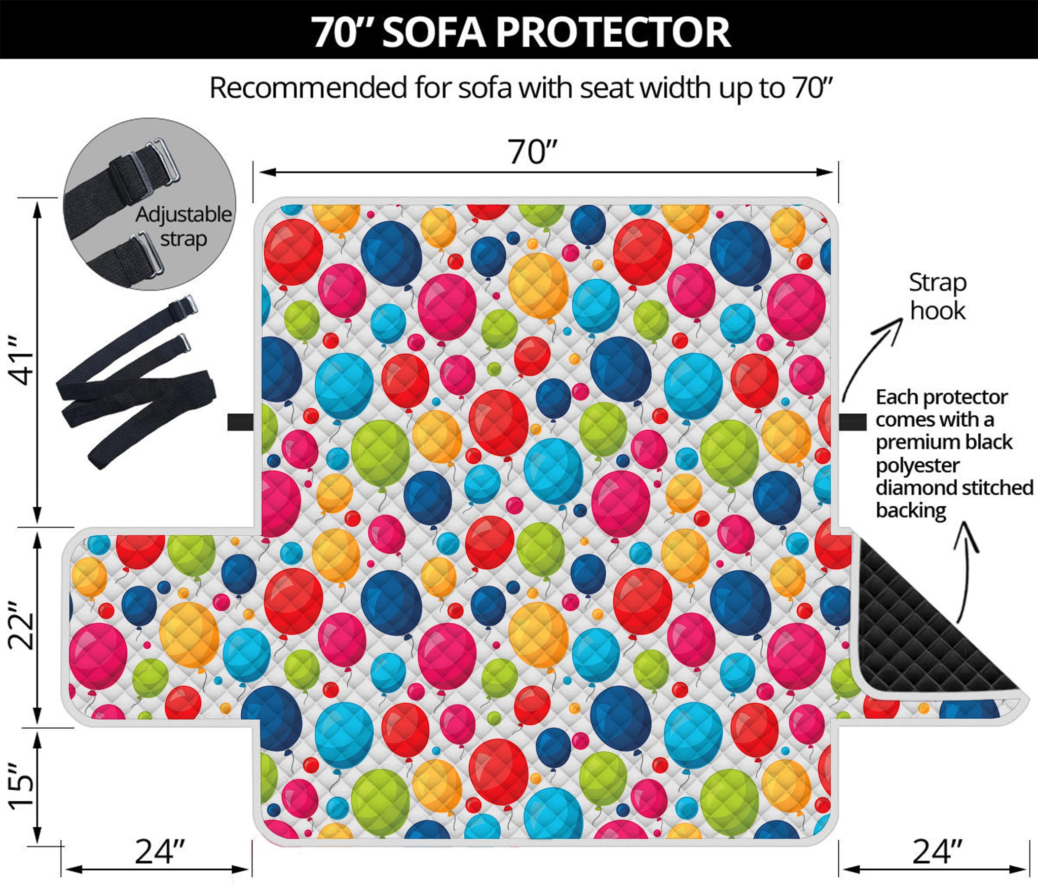 Cartoon Balloon Pattern Print Sofa Protector