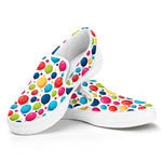 Cartoon Balloon Pattern Print White Slip On Shoes