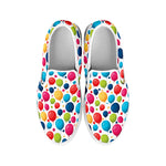 Cartoon Balloon Pattern Print White Slip On Shoes