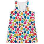 Cartoon Balloon Pattern Print Women's Racerback Tank Top