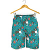 Cartoon Boston Terrier Flower Print Men's Shorts