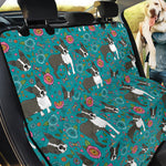 Cartoon Boston Terrier Flower Print Pet Car Back Seat Cover