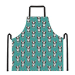 Cartoon Boston Terrier Pattern Print Apron